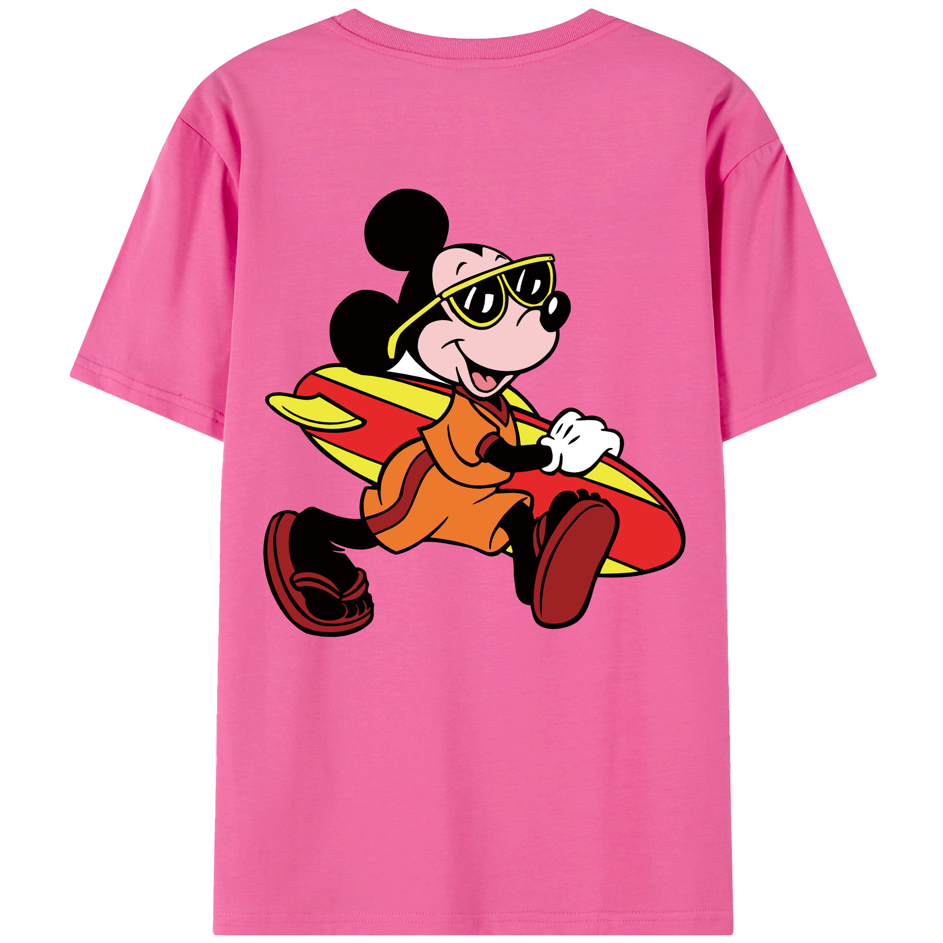 （画像用） ミッキーマウス Mickey Mouse レディース半袖Tシャツ(バックプリント)